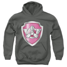 Trevco Sportswear NICK719-YFTH-3 Paw Patrol Skye Decal Youth Hooded Sweatshirt, Charcoal - Large