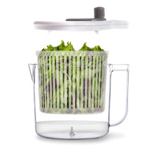 BINO | Slacentrifuge - 2,6 Qt | Kleine handmatige slacentrifuge met ingebouwd afvoersysteem | Slacentrifuge, vergiet en waterkan in       n | Fruit