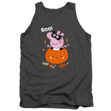 Trevco Sportswear HBRO1464-TK-4 Peppa Pig Pumpkin Adult Tank Top, Charcoal - Extra Large