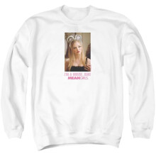 Trevco Sportswear PAR899-AS-3 Mean Girls I M A Mouse Duh Adult Crewneck Sweatshirt, White - Large