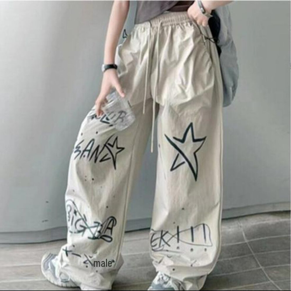(gray, 160) 2024 Girls' Trendy Hand-painted Summer Trousers - Casual Fashion Overalls For Big Kids