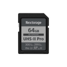 Nextorageultra Fast V90 UHS-II SD Card Pro 64GB Max Skriv hastighed 299MB/s L?s hastighed 300MB/s (SDXC UHS2 MEMORY CARD NX-F2PRO)