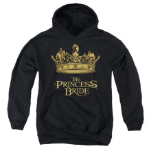 Trevco Sportswear PB153B-YFTH-2 Princess Bride Crown Youth Hooded Sweatshirt, Black - Medium