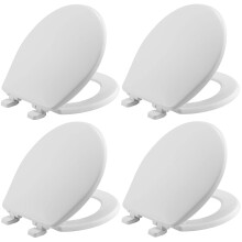 Assento de Sanita Mayfair Caswell Moderno, Fecho Lento, Limpeza Fácil, Plástico, Redondo, Branco, 4-Pack