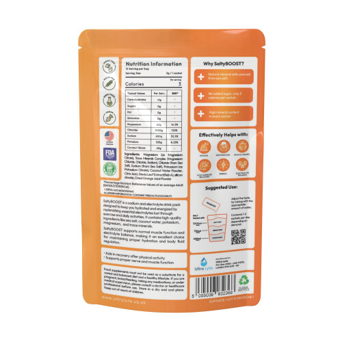 Ultra Lyte SaltyBoost Orange 12 Sachets - Electrolyte Hydration 1