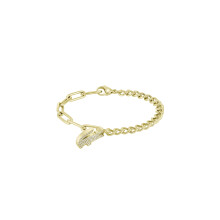 Lacoste Jewelry Crocodile naisten ionip llysteinen ohut kullanv rinen ter s- ja kristalliketjurannekoru. V ri: kullattu (malli: 2040147).