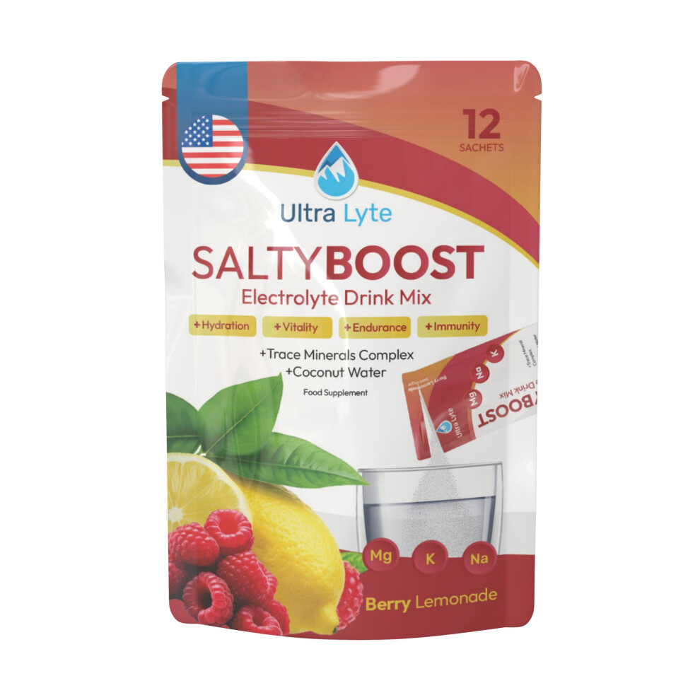 Ultra Lyte Saltyboost Berry Lemonade 12 Sachets - Hydration Mix