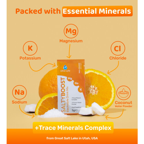 Ultra Lyte SaltyBoost Orange 24 Sachets - Electrolyte Hydration 2