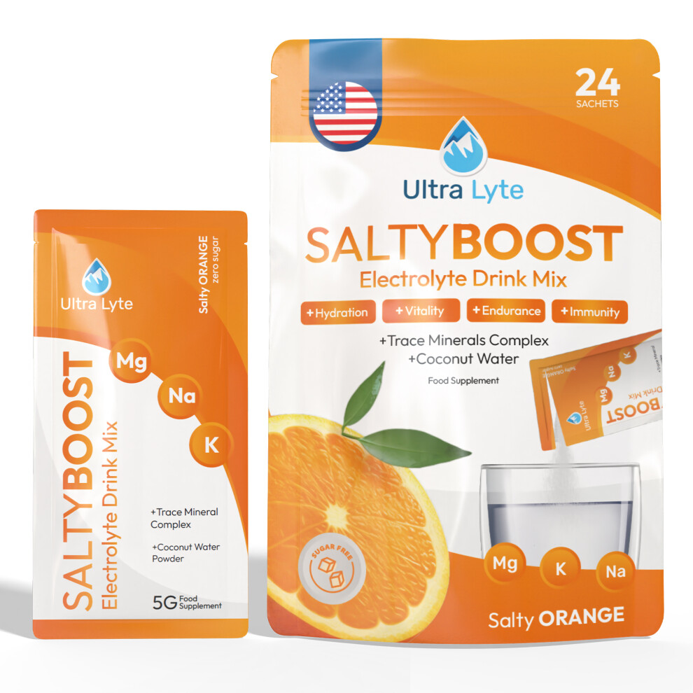 Ultra Lyte Saltyboost Orange 24 Sachets - Electrolyte Hydration