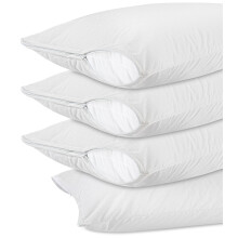 Utopia Bedding Waterproof Pillow Protectors with Zipper Standard Size (4 Pack) Terry Pillow Covers Bed Bug and Dust Mite Proof
