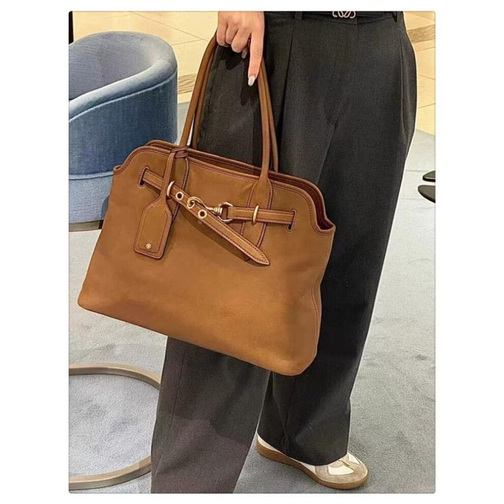 (brown, Large) "2024 Retro Fashion Women's Tote & Shoulder Handbag