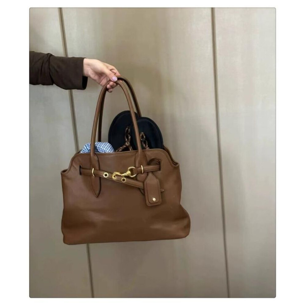 (coffee, Large) "2024 Retro Fashion Women's Tote & Shoulder Handbag