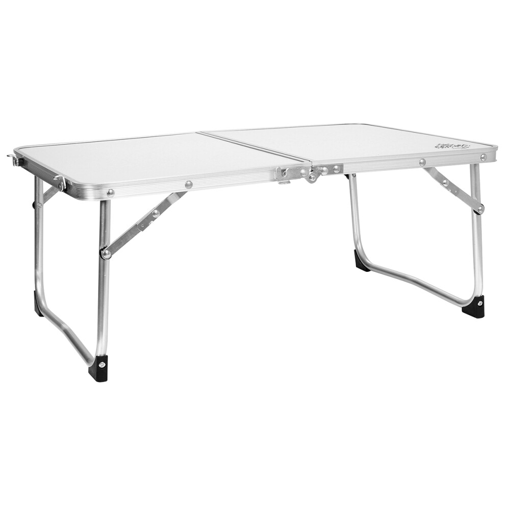 Charles Bentley Odyssey Folding Lightweight Camping Low Picnic Table Garden Party White Side Shelf Camp Tent Storage
