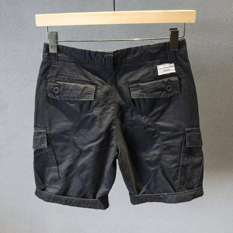 (green, L) Men's Trendy Casual Solid Color Summer Shorts - Loose Fit, Versatile Beach and Work-Friendly.