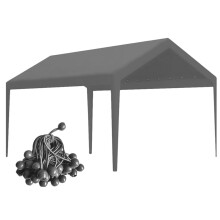 Carport Replacement Canopy Replacement Top Cover for 12' x 20' Carport Frame 180G PE Fabric Waterproof & UV Protected Tarp with Ball Bungees Grey (Onl