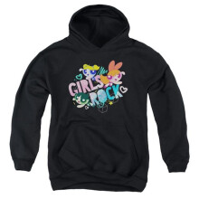 Trevco Sportswear CN712-YFTH-3 Powerpuff Girls Girls Rock Youth Hooded Sweatshirt, Black - Large