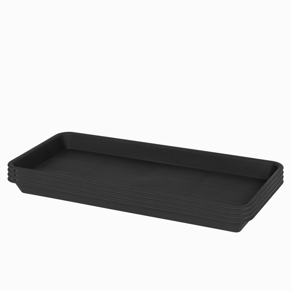VUWEZ Lot de 4 soucoupes rectangulaires en plastique pour bacs     plantes de 40,6 cm pour bacs     plantes d'int   rieur et d'ext   rieur