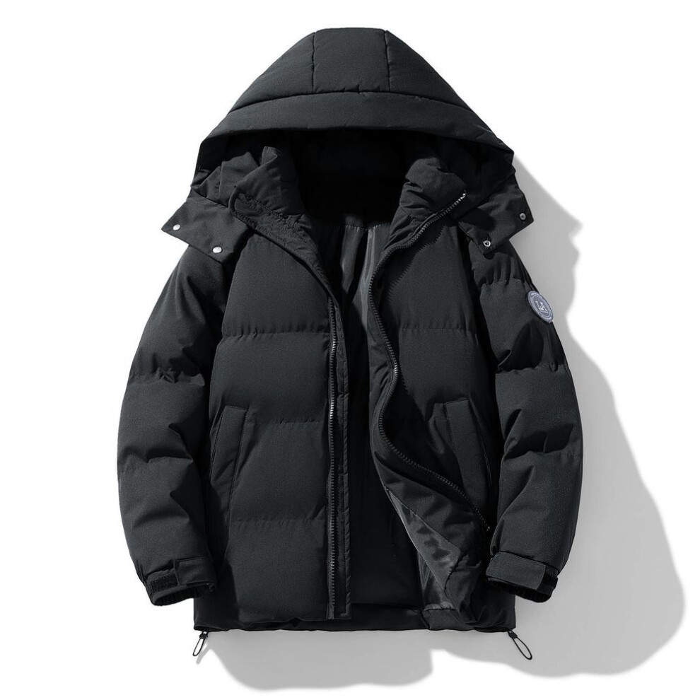 (black, 2XL) "2024 Winter Couple's Hooded Cotton Jacket: Warm, Fashionable & Cold-Proof for Men & Women