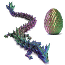 3D Printed Dragon in Egg  Dragon Eggs with Dragon Inside for Boys Kids Home Decor Executive Articulated Crystal Dragon Fidget Desk Toys(Yellow&Green)