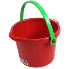 Spielstabil Lot de 12 Petits Seaux à Sable (4 Rouges, 4 Bleus, 4 Jaunes) - Contenance : 1,5 Litres - Fabriqué en Allemagne
