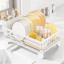 LIONONLY Dish Drying Rack  Multifunctional Dish Racks for Kitchen Counter  Dish Strainer with 360 Adjustable Spout  Kitchen Organizers and Storage Rac