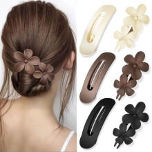 YONOY 6 kpl litteät hiusklipsit 2 tyyliset kynsipidikkeet paksuille ohuille hiuksille kukkakiinnittimet matteille ranskalaisille hiuksille Barrette t