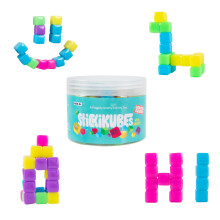KOMARC GAMES StickiKubes  Mini Stacking Cubes That Stick to Anything  Non Toxic Kid Safe Sticky Blocks  Creative Construction Toy - 125 Cubes  5 Neon
