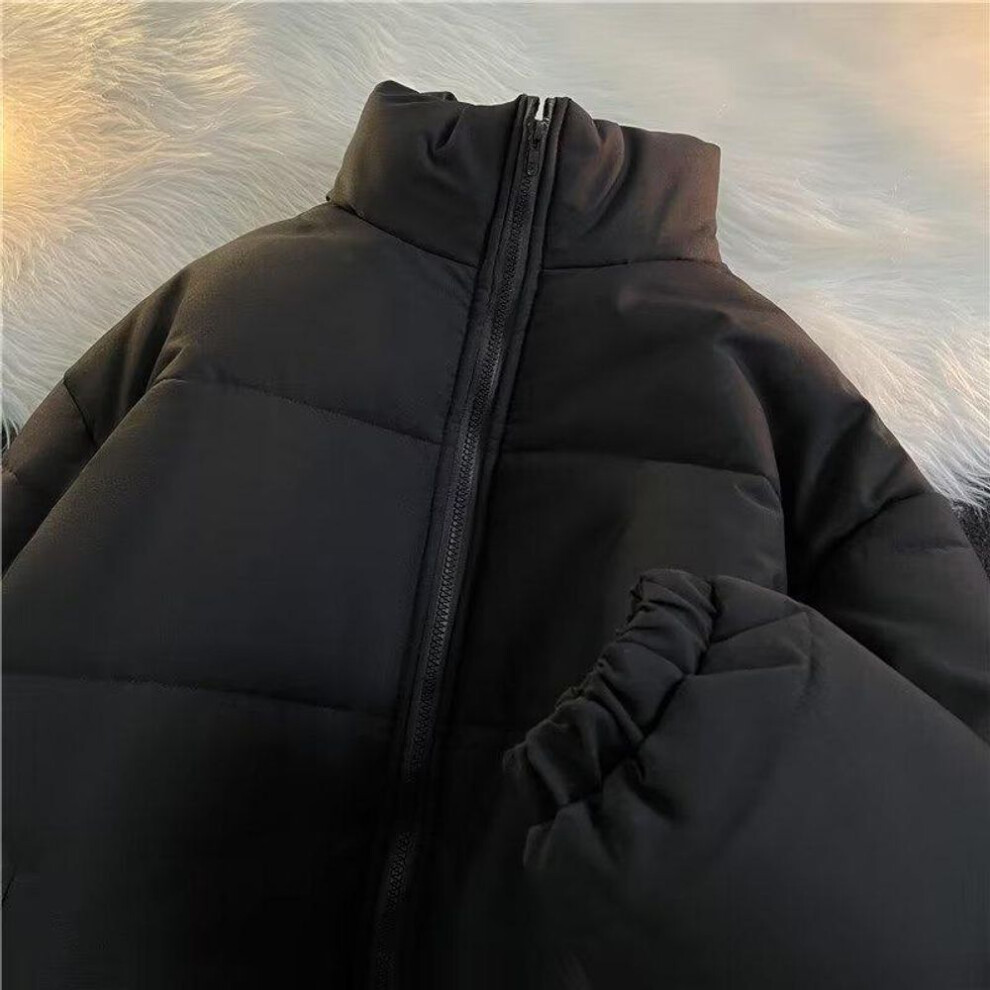 (black, L) "2022 Boys' Winter Cotton Puffer Jacket, Thick & Warm, Stylish Sports Casual Design