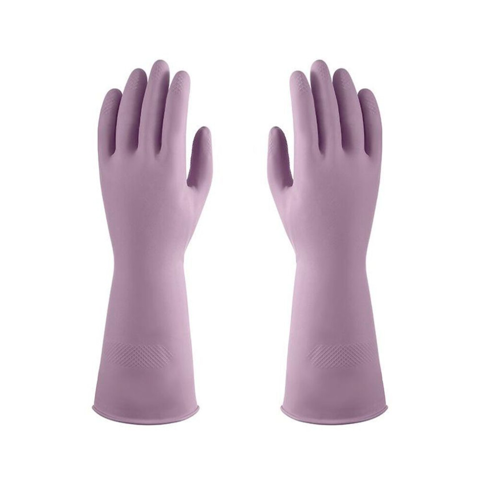 (purple, Large) "colorful New Material Latex Dishwashing Gloves For Women - Durable, Sweat-absorbent, And Easy To Wear & Clean