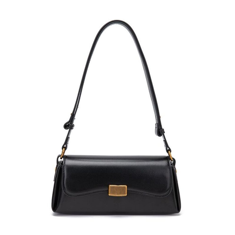 (black) "2024 High-end Genuine Leather Black Baguette Bag - Stylish Summer Shoulder & Underarm Accessory For Women