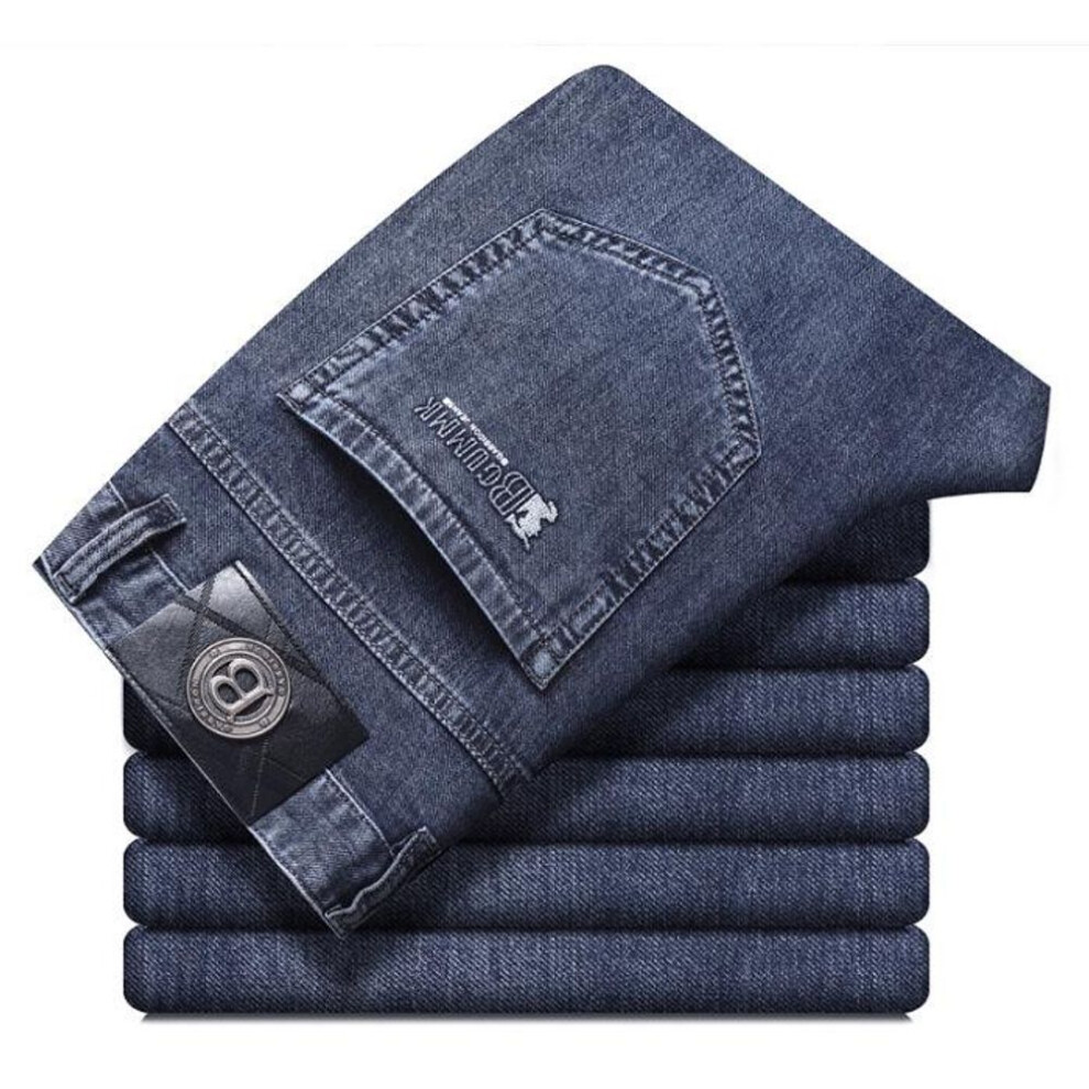 (29 (Waist 2 feet 2 inches)) "2023 Summer Men's Loose Straight Thin Denim Jeans with YKK Zipper