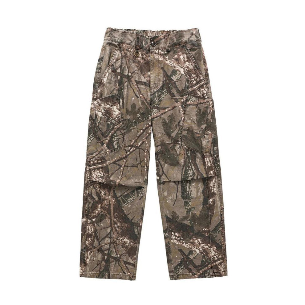 (camouflage, 2XL (85-95 kg)) Muqiu Men's Straight Loose Camouflage Workwear Trousers – Outdoor Casual Style