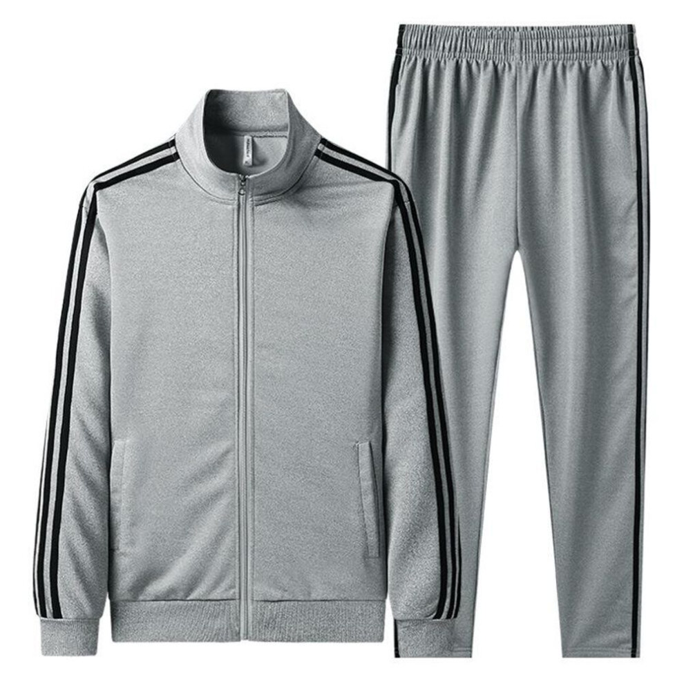(gray, XXL) "2023 Men's Casual Cardigan Zipper Sports Suit - Two-Piece Spring/Autumn Outfit