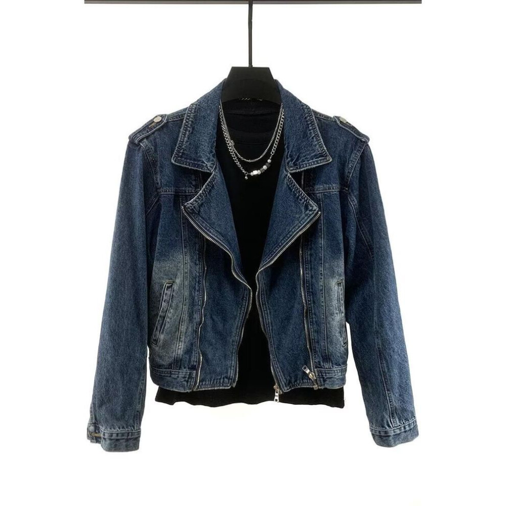 (L) "2024 Trendy Unisex Japanese Retro Distressed Denim Jackets - Loose Street Style, Casual and Versatile