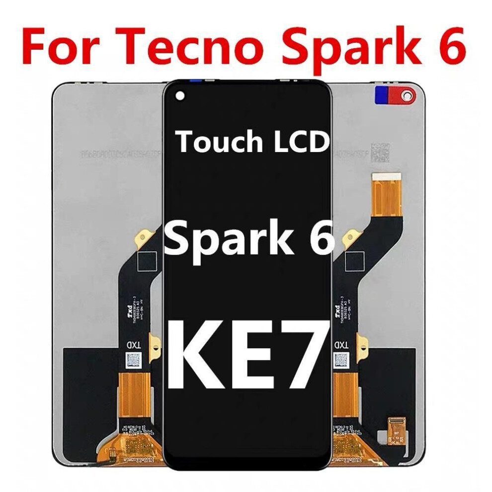 Compatible Tecno Spark 6 Ke7 Lcd Screen Assembly: Integrated Internal/external Touch Display