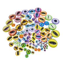 100st Mixed Style Dragon Eyes Round Time GEM COVER GLASS CABOCHON DOME JEYCHT Finding Cameo Pendant Instllningar (blandad storlek 2)