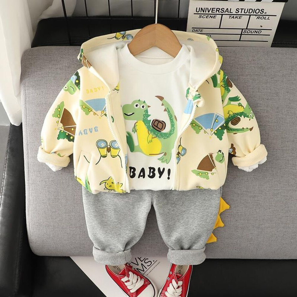 (110cm) Stylish Boys' Three-piece Suit For Children, Spring & Autumn Outfit For Trendy 3-year-olds