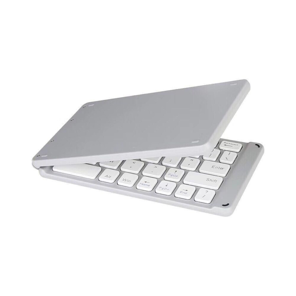 (white) Bluetooth Foldable Keyboard For Mobile Devices And Tablets - Compact And Portable.
