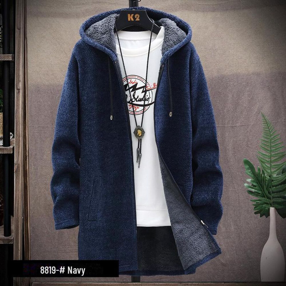 (navy blue, 2XL) "men's Korean Style Knit Cardigan: 2023 Autumn/winter Trend Sweater Jacket