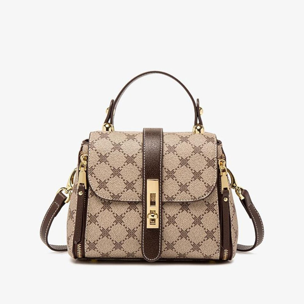 (khaki) Women's 2025 Genuine Leather Retro Bucket Bag - Fashionable Shoulder Messenger Handbag