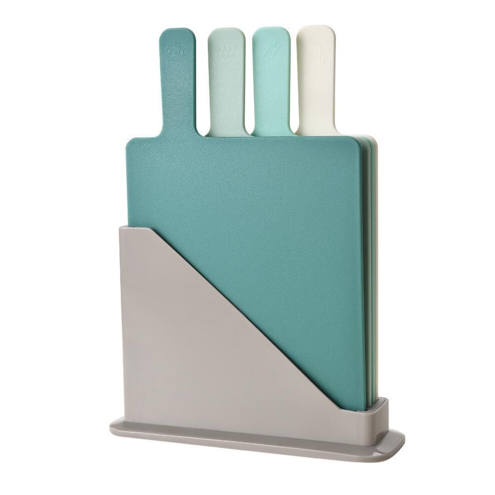 (Color box packaging) "4-piece Nonslip Chopping Board Set With Storage - Food Safe & Color-coded For Easy Classification