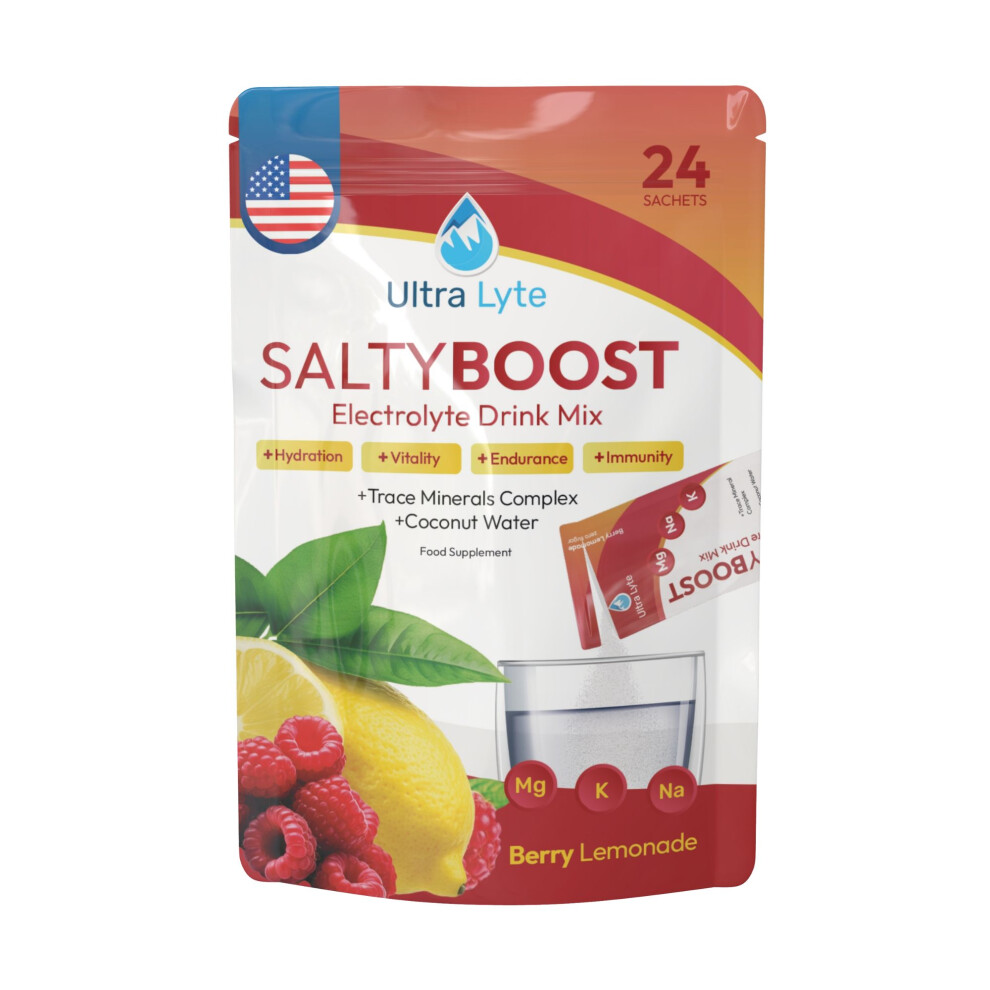 Ultra Lyte Saltyboost Berry Lemonade 24 Sachets - Hydration Mix