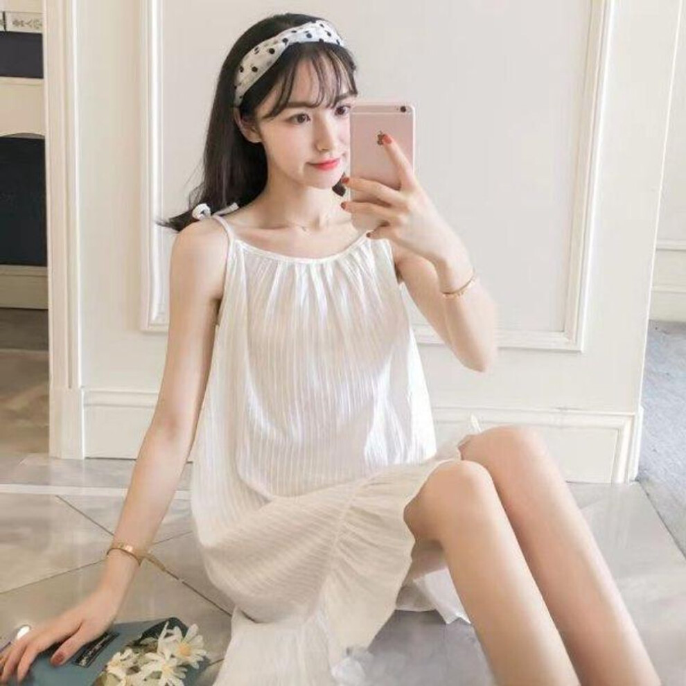 (white, XL) "new Cute Summer Sling Nightdress For Girls - Sweet Pajamas & Homewear