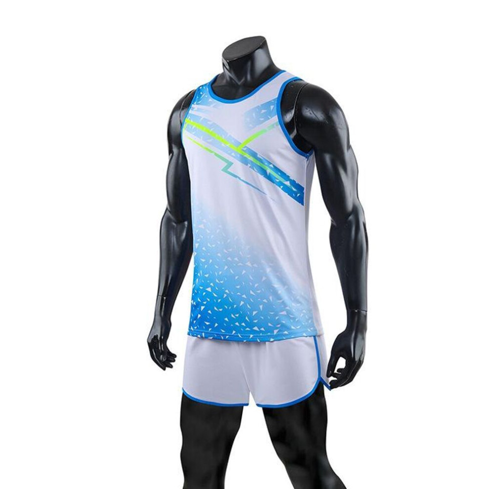 (white, XXXXL) "Quick-Dry Marathon Sleeveless Track Suit for Outdoor Sports