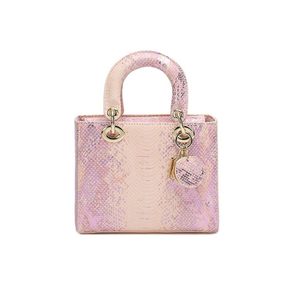 (pink) "2023 Trend: Women's Genuine Leather Shoulder Bag - Snake Pattern Princess Diana Handbag