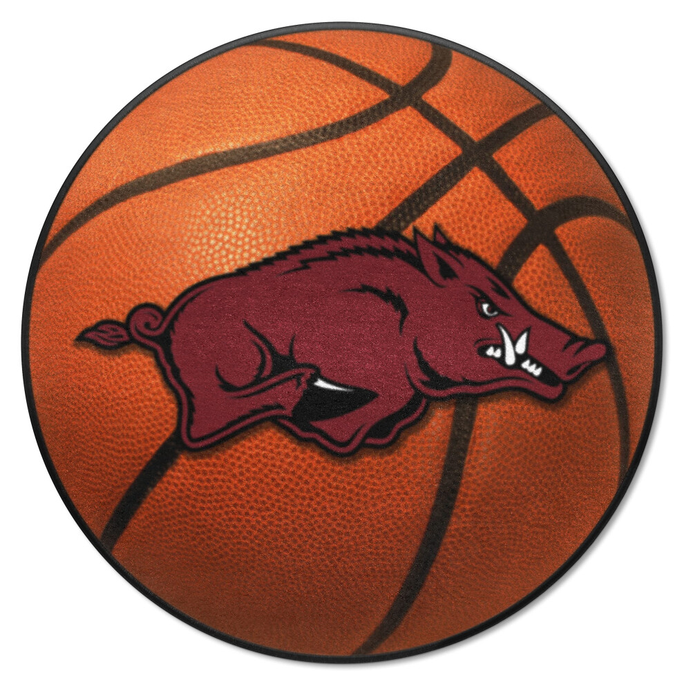 Fanmats 2128 Arkansas Razorbacks Basketball-Teppich 27 Zoll Durchmesser, Basketball-Design, Akzentteppich F R Sportfans-image