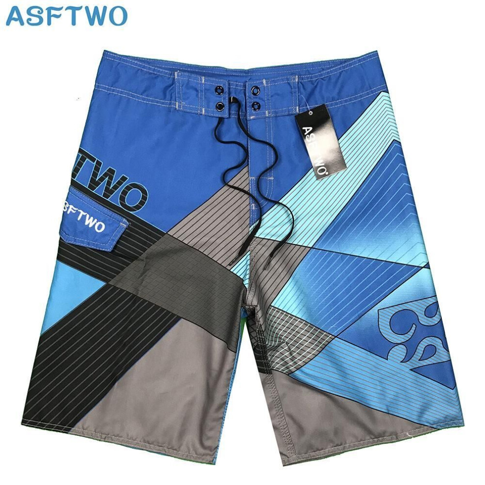 (blue, 38) "Hot Sale Solid Color Quick-Dry Kayak & Surf Men's Beach Shorts