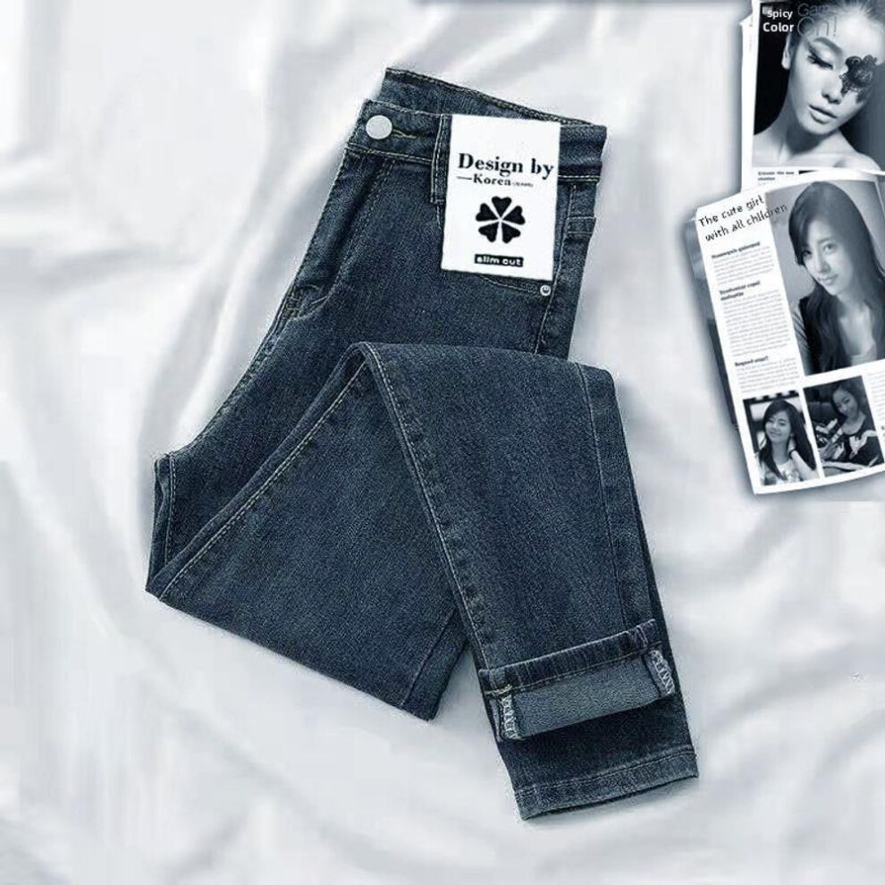 (blue,grey, 25) "Women's High-Waist Skinny Stretch Jeans - Early Spring Korean Style Slim Fit