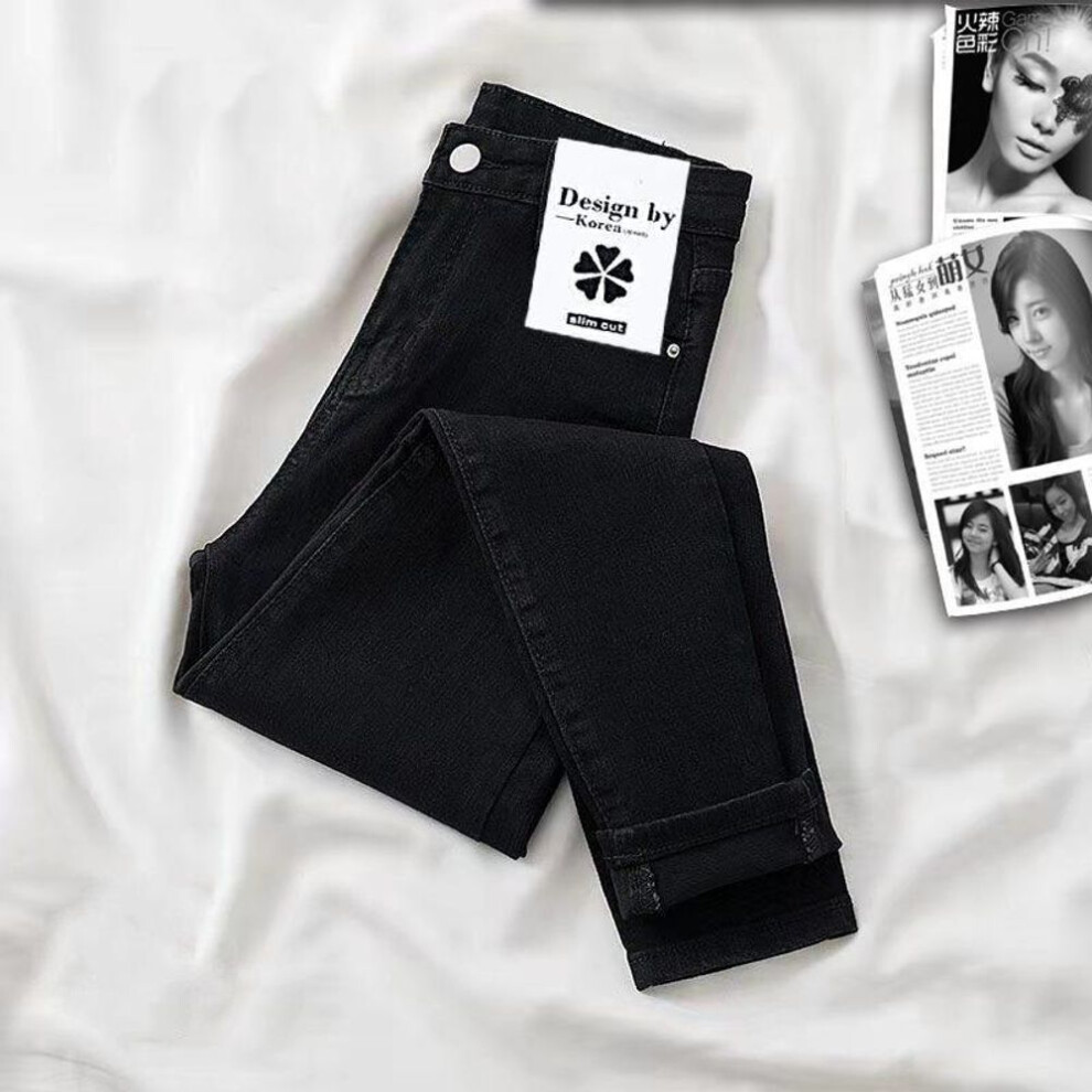 (black, 29) "Women's High-Waist Skinny Stretch Jeans - Early Spring Korean Style Slim Fit