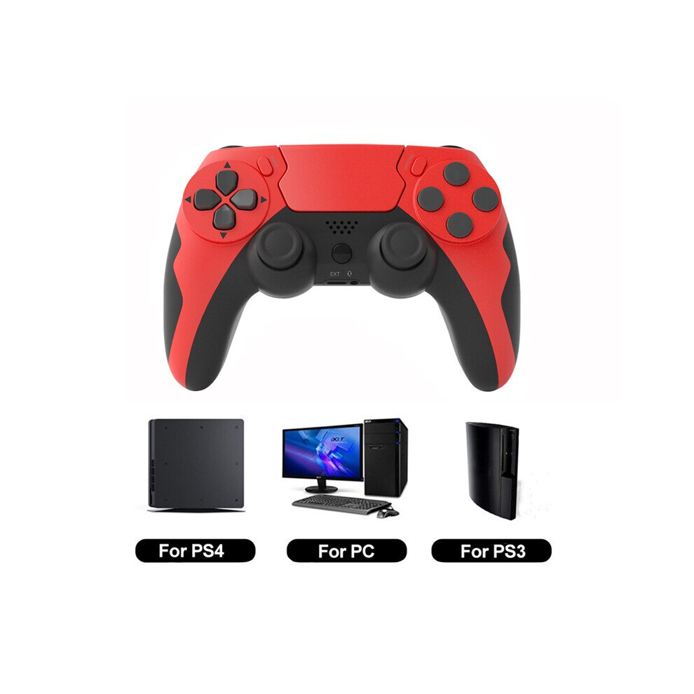 (Red Black) GAMINJA P48 Wireless Gamepad with Six Axis Gyroscope Game Controller For PS4 PS3 Console Wins 7 8 10 Dual Vibration PC Joystick